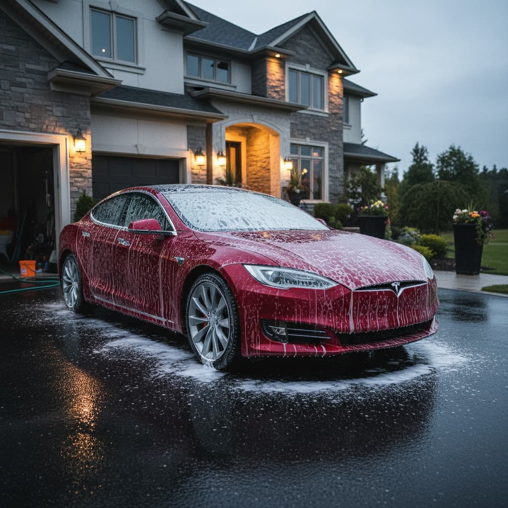 NIO Detailing technician working on a vehicle